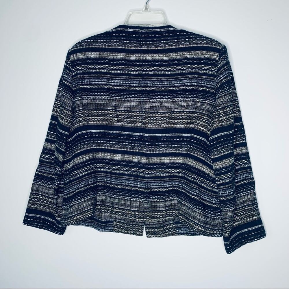 Betty Barclay black brown metallic tweed striped fitted jacket blazer size 10 - Picture 3 of 10